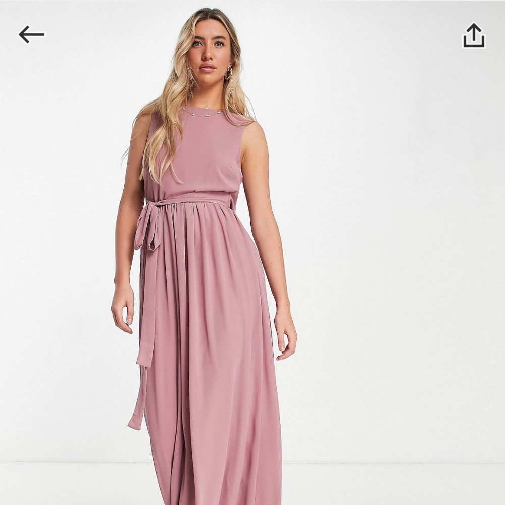 Brand New. TFNC Bridesmaid chiffon maxi dress with deep cowl back in lavender